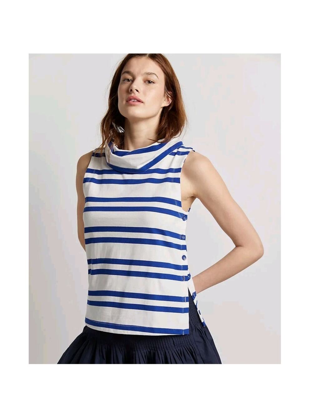 Maeve by Anthropologie Striped Sailor Cowl Neck Top M